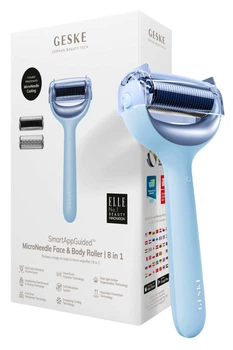 Электронный роллер для лица и тела с микроиглами GESKE MicroNeedle Face&Body Roller 8в1 aquamarine
