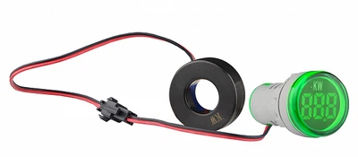 Ваттметр цифровой 26/45 кВт 230/400V AC тип А ø22мм круглый зеленый [A0190010204] U-ADM-W АСКО