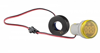 Ваттметр цифровой 26/45 кВт 230/400V AC тип А ø22мм круглый желтый [A0190010205] U-ADM-W АСКО