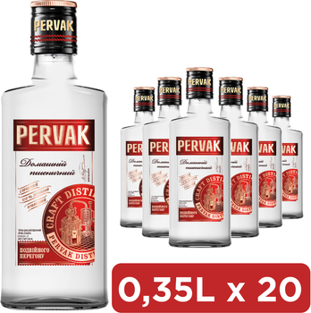 Упаковка водки Первак Домашняя Пшенич особенная 0.35 л 40% х 20 шт. (4820229034039B)