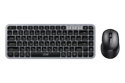 Клавіатура та мишка бездротова 2E MK430 WL/BT EN/UKR сіро-чорний S