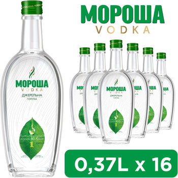 Упаковка водки Мороша Родниковая 0.37 л 40% х 16 шт. (4820229030109B)