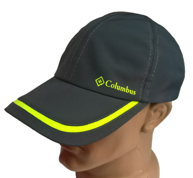 Бейсболка чоловіча з плащової тканини спорт Columbus 6186/1/2 Сірий/Лимон Ellipse 60 р. XL / 50-60, Серый/Лимон