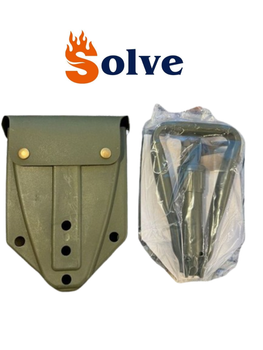 Фірмова складна саперна лопата Solve KT6008309 Olive 58 см з пластиковим чохлом