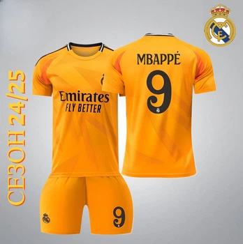 Футбольна форма Real Madrid Mbappe (Мбапе) 9, сезон 24/25, розмір 30 на зріст 150-160 см, помаранчева