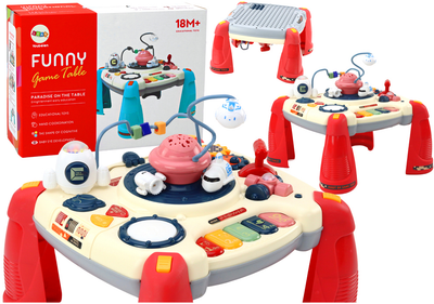 Stolik edukacyjny LEAN Toys Interaktywne pianino Kosmos Czerwony (5905991003816)