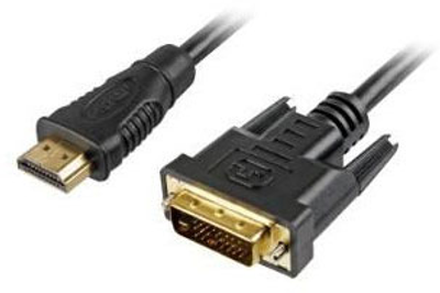 Kabel Sharkoon adapter HDMI - DVI-D Dual Link (24+1) Black 2 m (4044951015214)