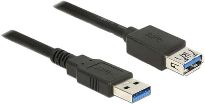 Kabel Delock USB 3.0 USB-A męski - USB-A żeński Black 5 m (4043619850587)