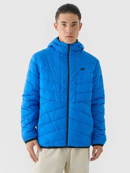 Куртка двостороння демісезонна з капюшоном чоловіча 4F Down Jacket M486 4FWAW24TDJAM486-20S S Чорна (5905700070504)