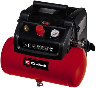 Компресор повітряний безмасляний Einhell TC-AC 190/6/8 OF, 1200Вт, 6л, 190л/хв, 8бар, 8.9кг (4020655)