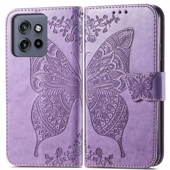 Чохол-книжка з малюнком UniCase Butterfly Pattern для Motorola Edge 50 Neo / Edge 60 Neo - Light Purple
