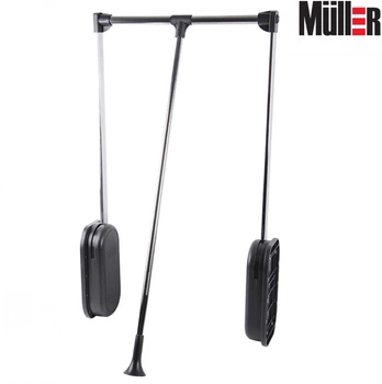 Гардеробный лифт (пантограф) Muller 824-1289мм с доводчиком и газовым амортизатором, графит+хром (0056)