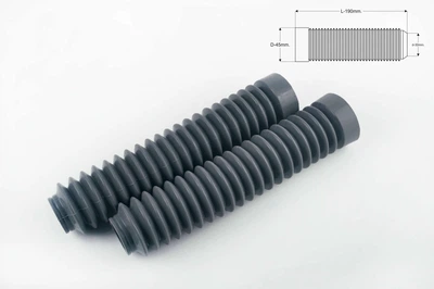 Гофры передней вилки (пара) универсальные L-190mm, d-30mm, D-45mm (серые) MZK