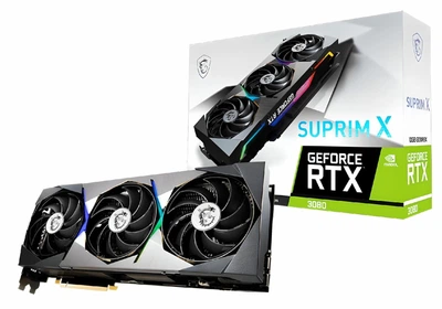 Відеокарта MSI GeForce RTX 3080 SUPRIM X, 320-біт, HDMI 2.1/DP, 10GB GDDR6X, Ampere, DirectX 12 Ultimate, TRI FROZR 2 Cooling, OC Graphics Card (RTX 3080)