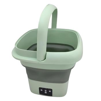 Портативная складная мини стиральная машина Mini Folding Washing Machine на 6 л Зеленый