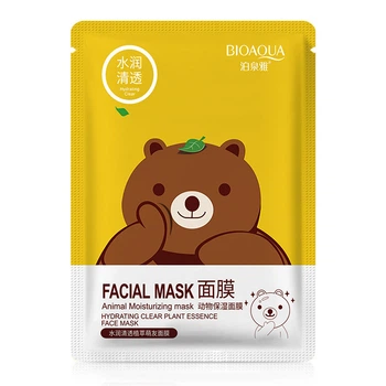 Тканевая маска для лица Bioaqua Facial Mask Animal Moisturizing with Green Tea с эссенцией зеленого чая, 30 г