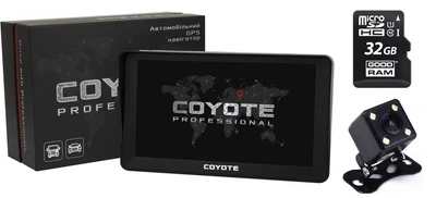 GPS Навигатор COYOTE&nbsp;820 TORR PRO 1gb 16gb на Андроид GPS с Wifi для легкового и грузового транспорта + Камера заднего вида с подсветкой + Карта памяти 32Gb MicroSD