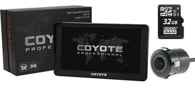 GPS Навигатор COYOTE&nbsp;820 TORR PRO 1gb 16gb на Андроид GPS с Wifi для легкового и грузового транспорта + Камера заднего вида + Карта памяти 32Gb MicroSD