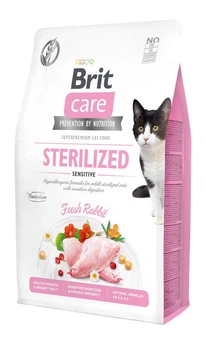 Сухой корм Brit Care Cat GF Sterilized Sensitive для стерилизованных кошек с чувствительным пищеварением 0,4 кг