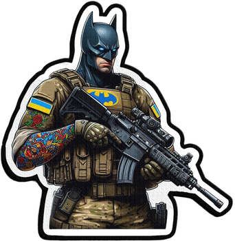 Військовий шеврон Shevron.patch супергерой Бетмен з автоматом на липучці (BATMAN2)