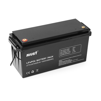 Аккумуляторная батарея Must LiFePO4 LP15-24100 25,6V 100Ah, 2,56kWh, BMS50A@4S, 6000 cycles, 522x240x218, 23kg