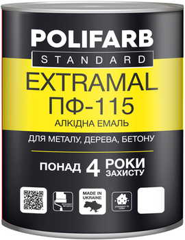 Алкидный антикоррозионный грунт Polifarb EXTRAMAL ГФ-021 0.9 кг Красно-коричневый (4823046113987)
