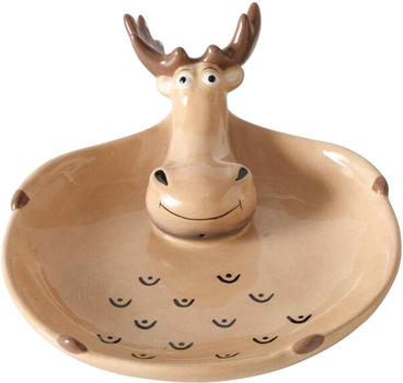 Półmisek Boltze Home Moosy ceramiczny z głową łosia Ø 17 cm (4066076427567)