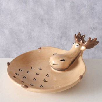 Półmisek Boltze Home Moosy ceramiczny z głową łosia Ø 17 cm (4066076427567)