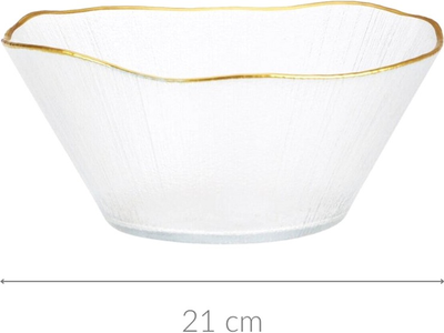 Miska Home Styling Collection Datura szklana ze złotą obwódką Ø 21 cm (8721037049191)