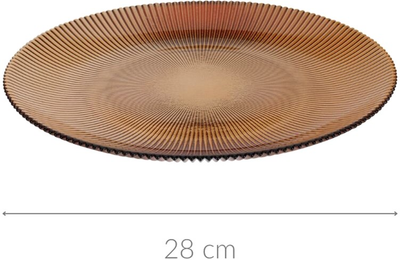 Talerz Home Styling Collection Amber prążkowany płaski Ø 28 cm (8721037043397)