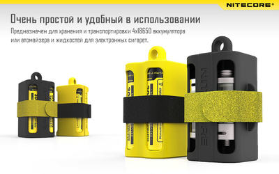 Портативний магазин для акумуляторів 18650 - Nitecore NBM40, зелений