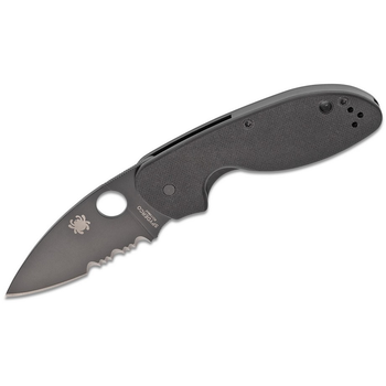 Ніж Spyderco Efficent Black Blade, полусеррейтор (C216GPSBBK)