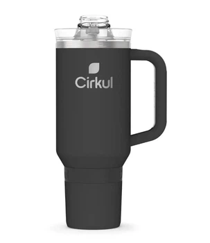 Термокружка с ручкой Cirkul All-Day StrawSip из нержавеющей стали Черная 1183 мл