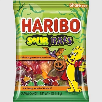 Жувальні цукерки у формі кажанів Haribo Sour Bats Gummy Candy 113г