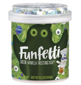Зеленая лазурь с посыпкой в форме глаз Pillsbury Funfetti Green Tub Frosting 442 г
