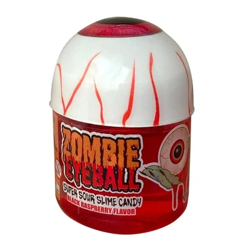 Кисла рідка цукерка Slime Zombie Eyeball Sour Candy зі смаком чорної малини