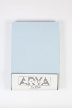 Простирадло на резинці Arya Home 160х200 см сіро-голубий