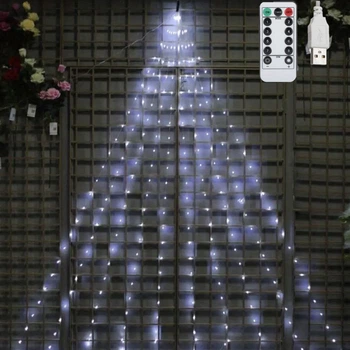Гирлянда Конский хвост 200 LED 10 нитей от USB 8 режимов Холодный белый 2м (8415/EW)