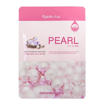 Маска для лица FarmStay White Pearl увлажняющая с жемчужной пудрой