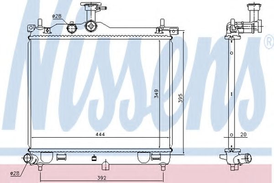 Радиатор HY i10(08-)1.1 CRDI(+)[OE 253100X000] Nissens (67610)