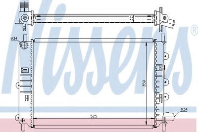 Радіатор FD ESCORT V - VI(90-)1.8 D(+)[OE 1664039] Nissens (62164A)