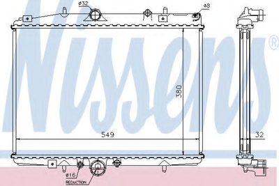 Радіатор CN C5(00-)2.0 HDi(+)[OE 1330.64] Nissens (61292A)