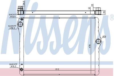 Радіатор BMW 5 F10-F11-F18(10-)523 i(+)[OE 17117612954] Nissens (60776)