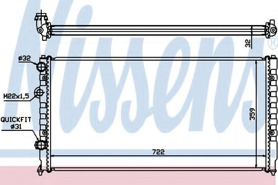 Радіатор VW PASSAT(93-)1.6 i(+)[OE 3A0.121.253 C] Nissens (65252)