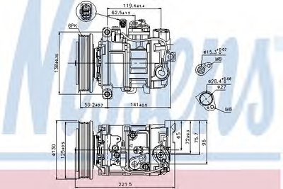 Компресор AI A 4/S 4(00-)3.2 FSI(+)[OE 4E0260805AA] Nissens (89236)