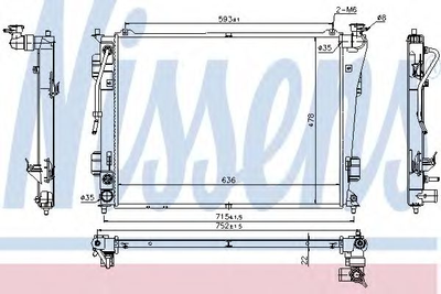 Радіатор HY SONATA(10-)2.0 i(+)[OE 253103S650] Nissens (675012)