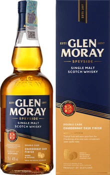 Віскі Glen Moray Chardonnay Cask Finish 6 років витримки 0.7 л 40% у подарунковій коробці (5060116321425)