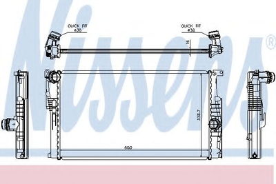 Радіатор BMW 1 F20-F21(11-)114 d(+)[OE 17117600511] Nissens (60814)