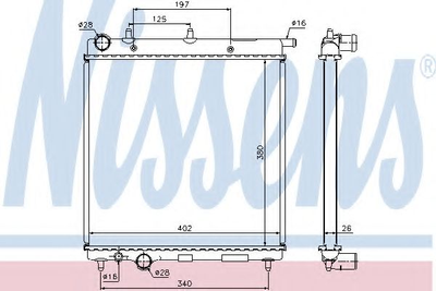 Радиатор CN C3(02-)1.4 i(+)[OE 1330.C1] Nissens (61279)