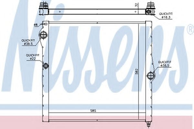Радиатор BMW 5 GT F07 (09-) 535 ix Nissens (60828)